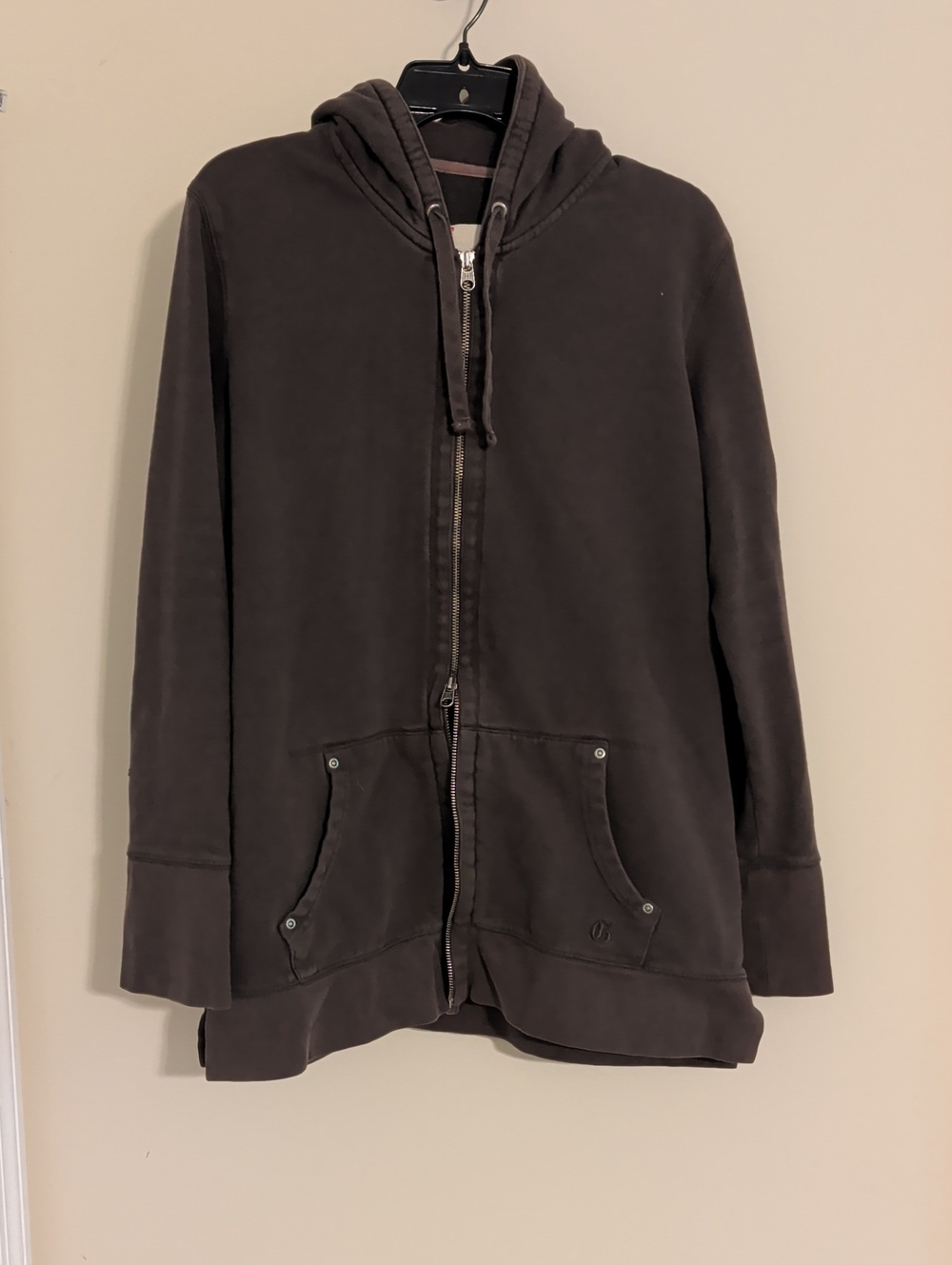 GAP Women's Dark Brown Charcoal Zip Hoodie